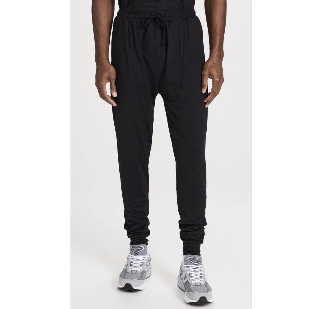 Alo Yoga Conquer Revitalize Mens Small Black Drop Crotch Joggers Pockets Slouchy